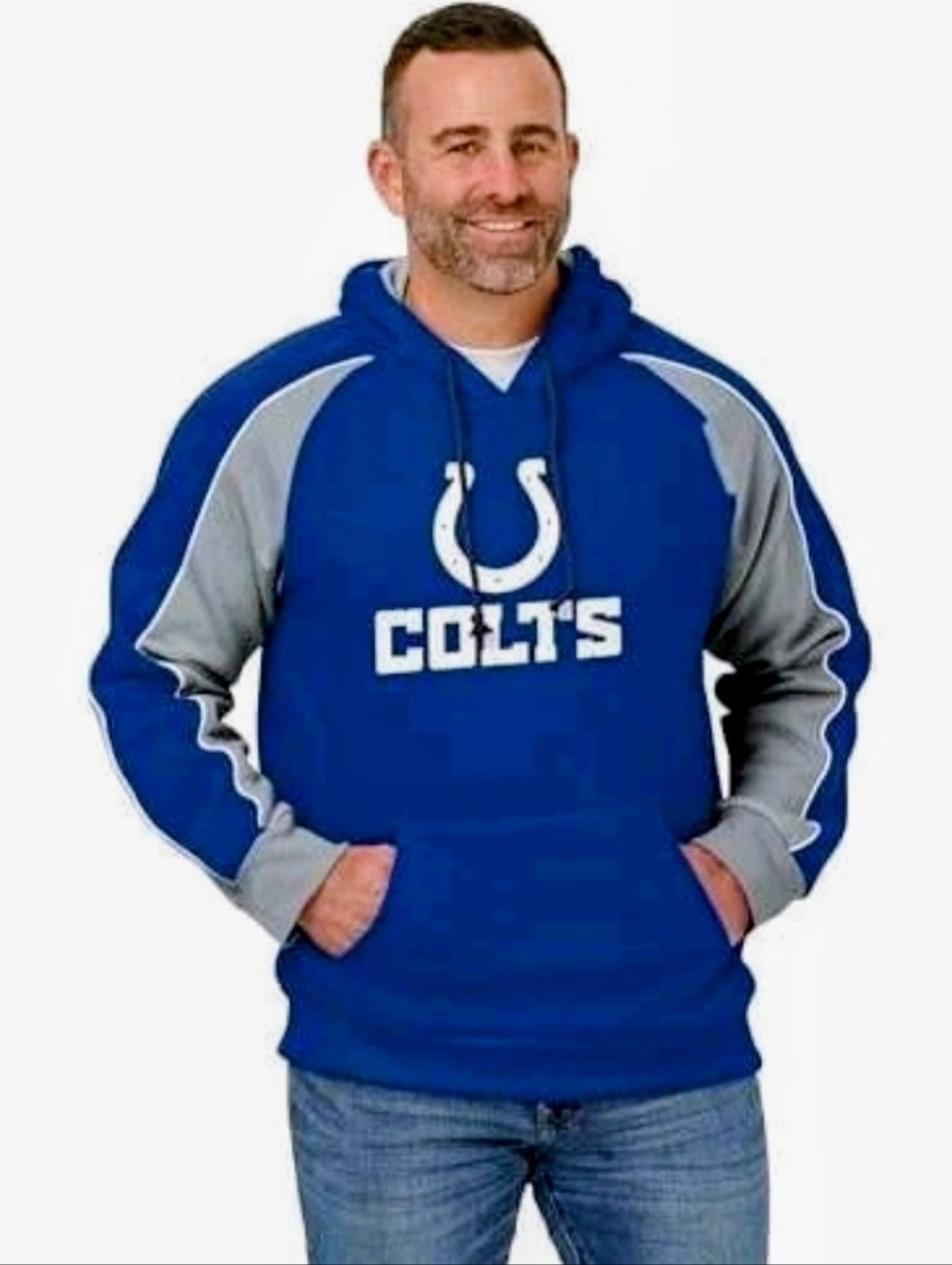 NWT Indianapolis Colts Mens Small Hoodie By FOCO P/P 21" L 28"